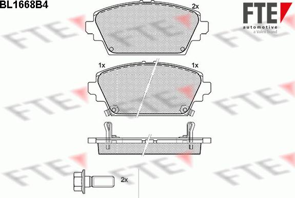 FTE BL1668B4 - Тормозные колодки, дисковые, комплект autospares.lv