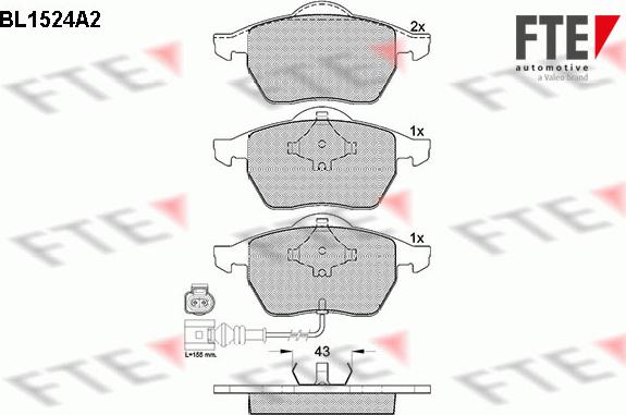 FTE 9010231 - Тормозные колодки, дисковые, комплект autospares.lv