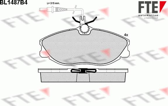 FTE 9010220 - Тормозные колодки, дисковые, комплект autospares.lv