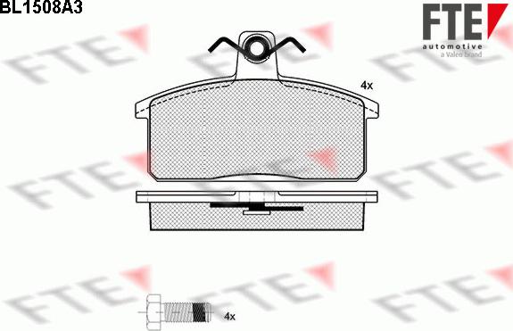 FTE BL1508A3 - Тормозные колодки, дисковые, комплект autospares.lv