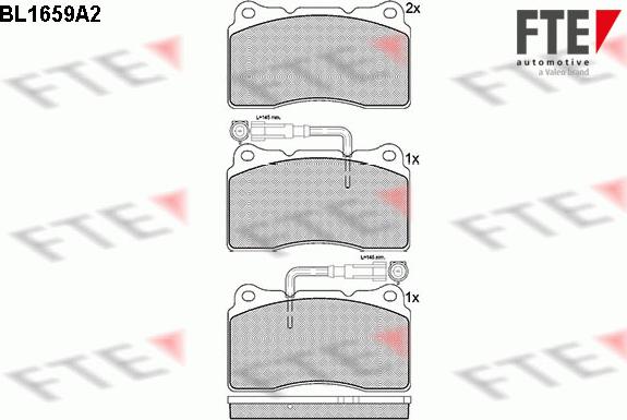 FTE BL1659A2 - Тормозные колодки, дисковые, комплект autospares.lv