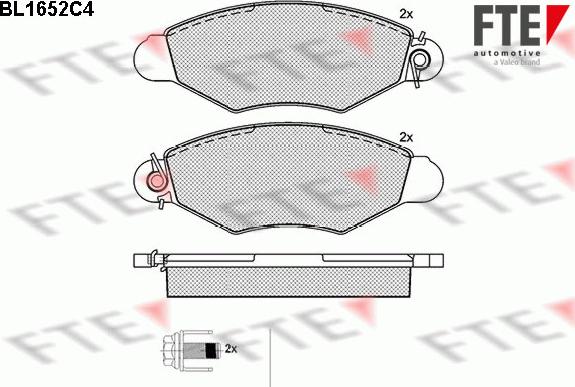 FTE BL1652C4 - Тормозные колодки, дисковые, комплект autospares.lv