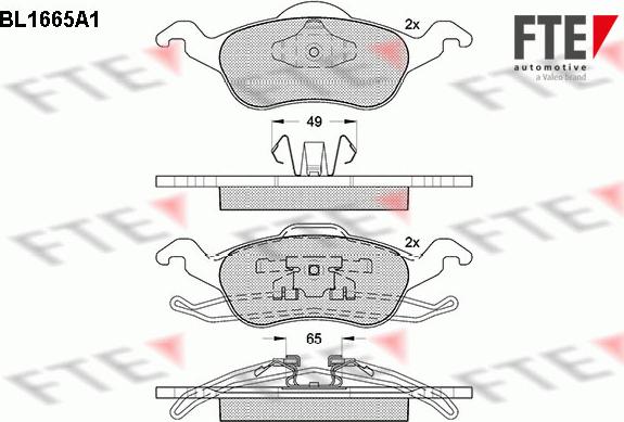 FTE BL1665A1 - Тормозные колодки, дисковые, комплект autospares.lv