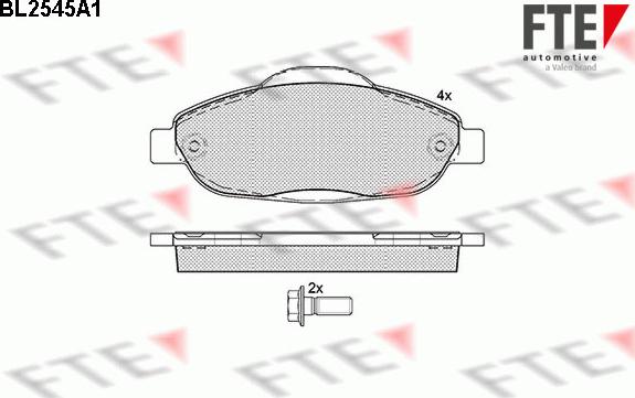 FTE BL2545A1 - Тормозные колодки, дисковые, комплект autospares.lv