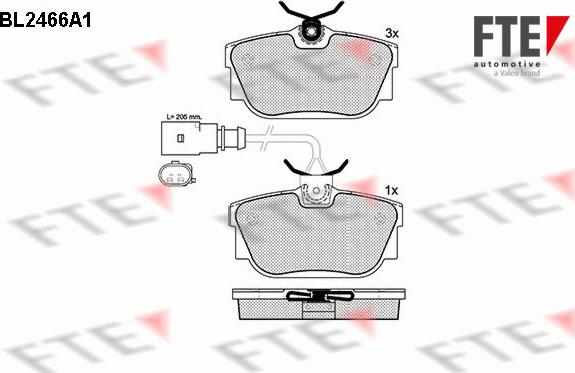 FTE BL2466A1 - Тормозные колодки, дисковые, комплект autospares.lv