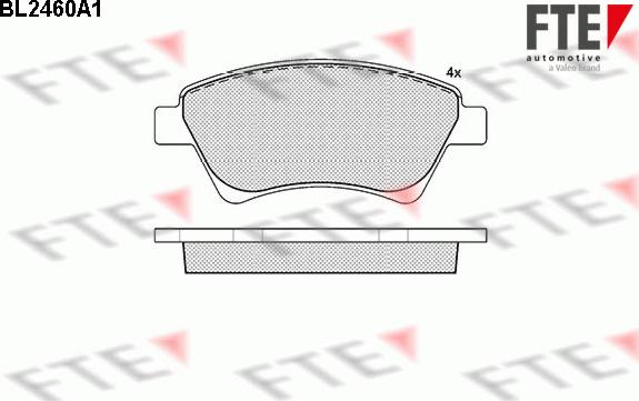 FTE BL2460A1 - Тормозные колодки, дисковые, комплект autospares.lv