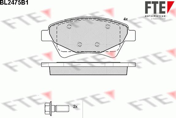 FTE 9010756 - Тормозные колодки, дисковые, комплект autospares.lv