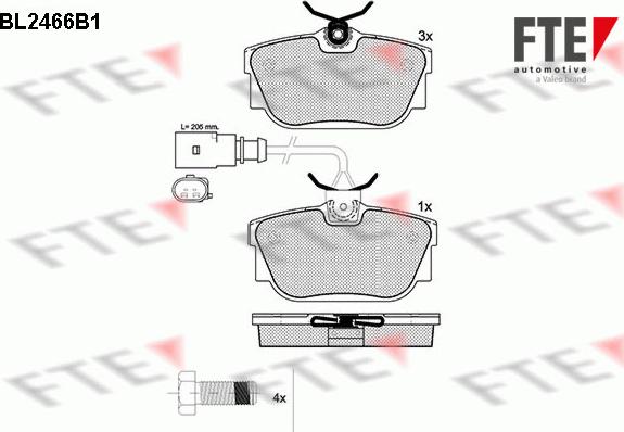 FTE 9010750 - Тормозные колодки, дисковые, комплект autospares.lv