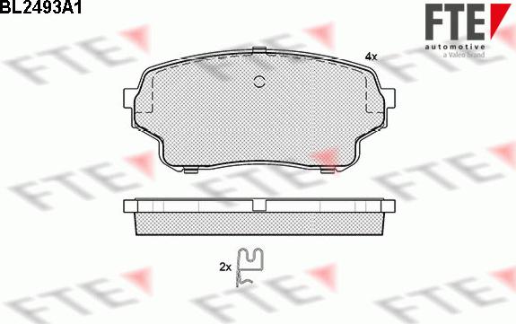 FTE BL2493A1 - Тормозные колодки, дисковые, комплект autospares.lv