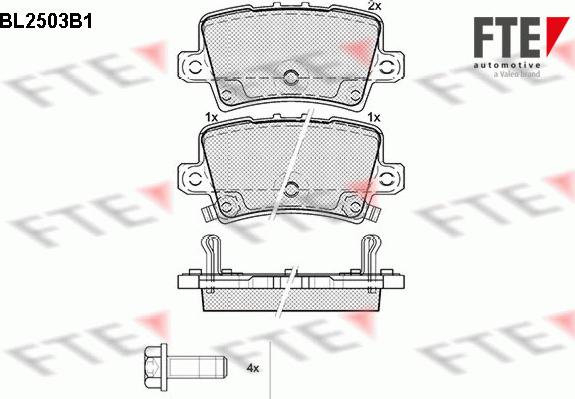 FTE BL2503B1 - Тормозные колодки, дисковые, комплект autospares.lv