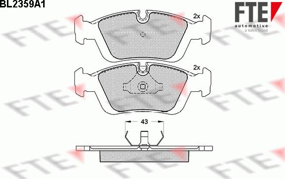 FTE 9010709 - Тормозные колодки, дисковые, комплект autospares.lv