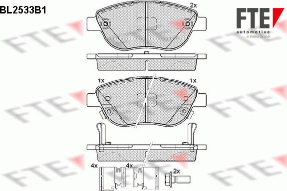 FTE BL2533B1 - Тормозные колодки, дисковые, комплект autospares.lv