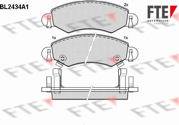 FTE BL2434A1 - Тормозные колодки, дисковые, комплект autospares.lv