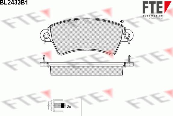 FTE BL2433B1 - Тормозные колодки, дисковые, комплект autospares.lv