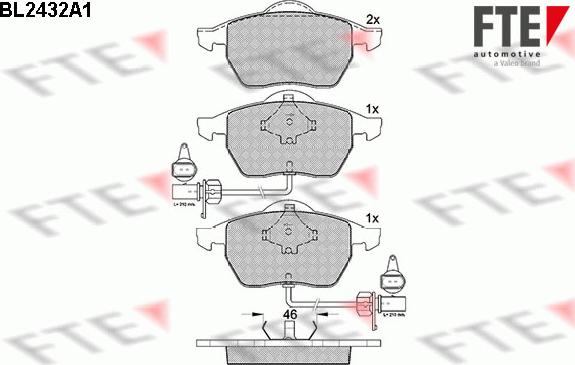 FTE 9010732 - Тормозные колодки, дисковые, комплект autospares.lv