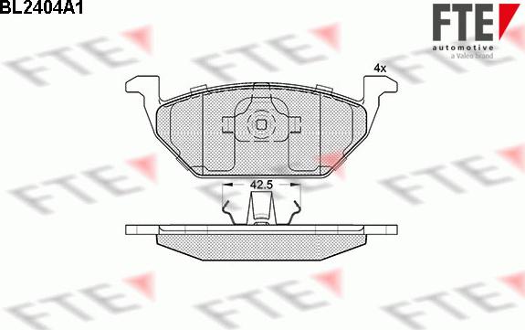 FTE BL2404A1 - Тормозные колодки, дисковые, комплект autospares.lv