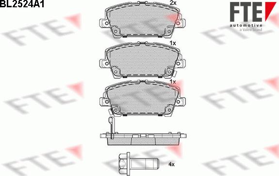 FTE 9010779 - Тормозные колодки, дисковые, комплект autospares.lv