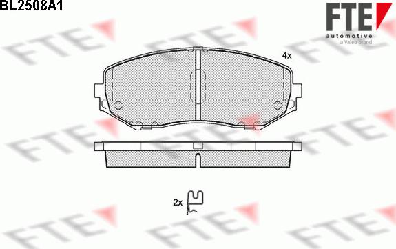 FTE BL2508A1 - Тормозные колодки, дисковые, комплект autospares.lv