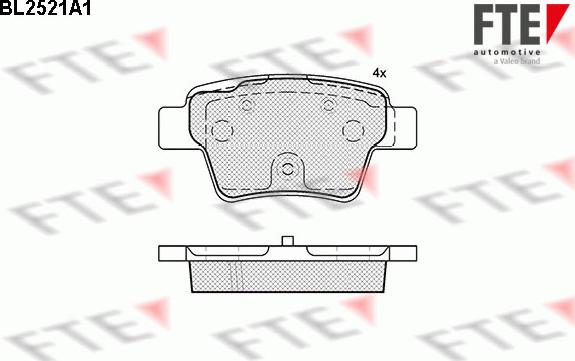 FTE BL2521A1 - Тормозные колодки, дисковые, комплект autospares.lv