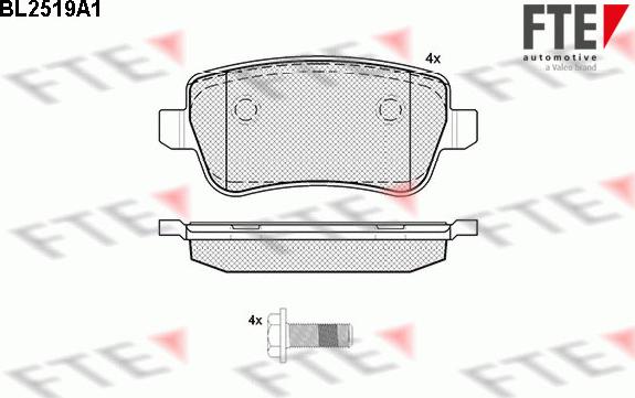 FTE 9010777 - Тормозные колодки, дисковые, комплект autospares.lv