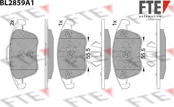 FTE BL2859A1 - Тормозные колодки, дисковые, комплект autospares.lv