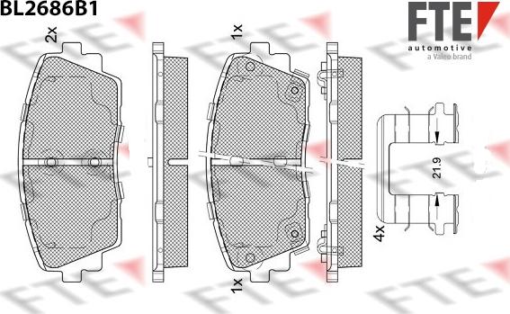 FTE BL2686B1 - Тормозные колодки, дисковые, комплект autospares.lv