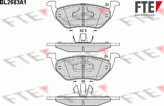 FTE BL2683A1 - Тормозные колодки, дисковые, комплект autospares.lv