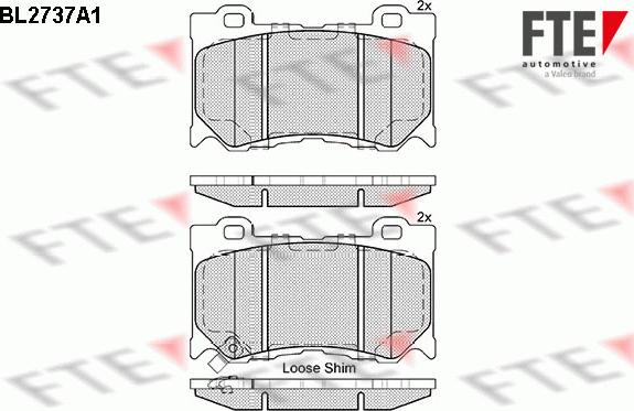 FTE BL2737A1 - Тормозные колодки, дисковые, комплект autospares.lv