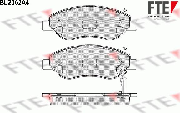 FTE 9011056 - Тормозные колодки, дисковые, комплект autospares.lv