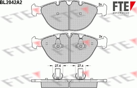 FTE 9011058 - Тормозные колодки, дисковые, комплект autospares.lv