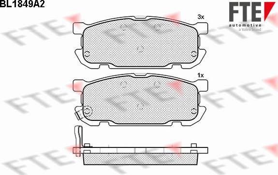 FTE BL1849A2 - Тормозные колодки, дисковые, комплект autospares.lv