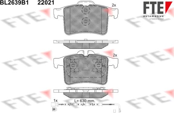 FTE BL2639B1 - Тормозные колодки, дисковые, комплект autospares.lv