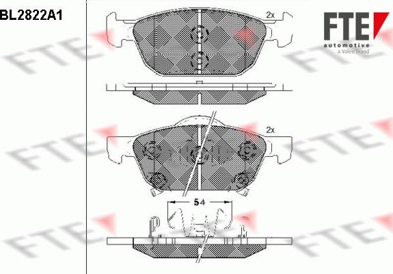 FTE 9011005 - Тормозные колодки, дисковые, комплект autospares.lv