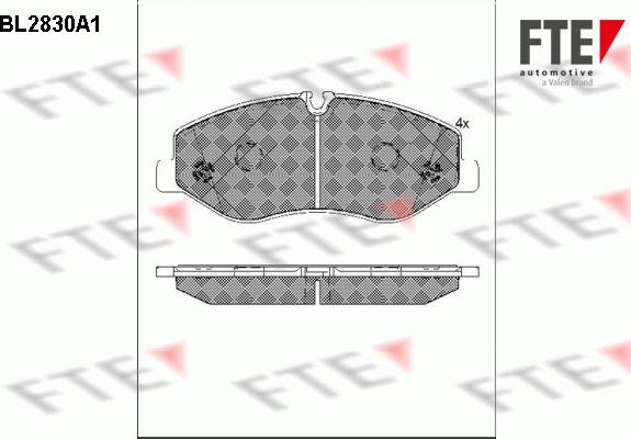 FTE BL2830A1 - Тормозные колодки, дисковые, комплект autospares.lv