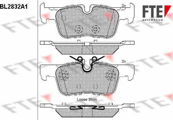 FTE BL2832A1 - Тормозные колодки, дисковые, комплект autospares.lv