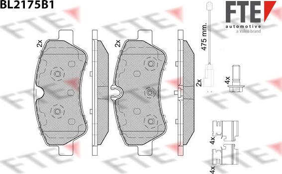 FTE BL2175B1 - Тормозные колодки, дисковые, комплект autospares.lv