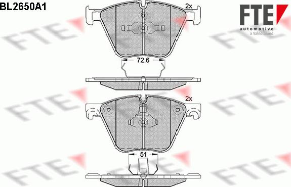 FTE 9011038 - Тормозные колодки, дисковые, комплект autospares.lv