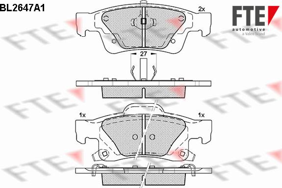 FTE BL2647A1 - Тормозные колодки, дисковые, комплект autospares.lv