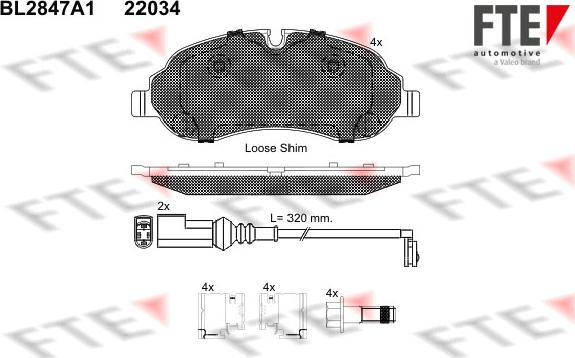 FTE 9011023 - Тормозные колодки, дисковые, комплект autospares.lv