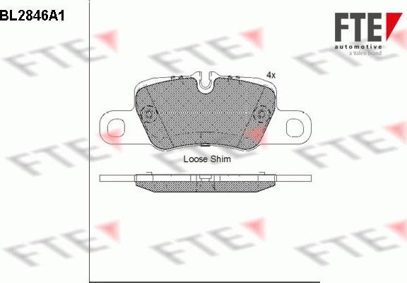 FTE BL2846A1 - Тормозные колодки, дисковые, комплект autospares.lv