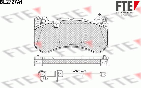 FTE 9011071 - Тормозные колодки, дисковые, комплект autospares.lv