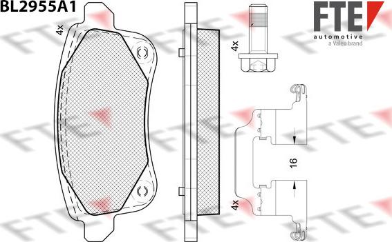 FTE 9011198 - Тормозные колодки, дисковые, комплект autospares.lv