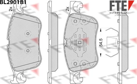 FTE BL2901B1 - Тормозные колодки, дисковые, комплект autospares.lv