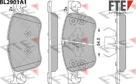 FTE BL2901A1 - Тормозные колодки, дисковые, комплект autospares.lv