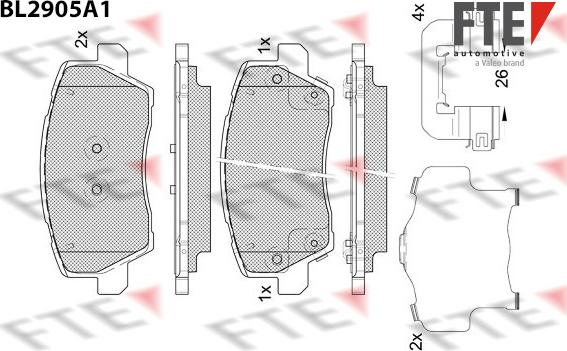 FTE BL2905A1 - Тормозные колодки, дисковые, комплект autospares.lv