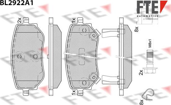 FTE 9011165 - Тормозные колодки, дисковые, комплект autospares.lv