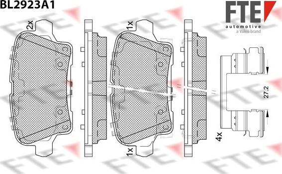 FTE 9011166 - Тормозные колодки, дисковые, комплект autospares.lv