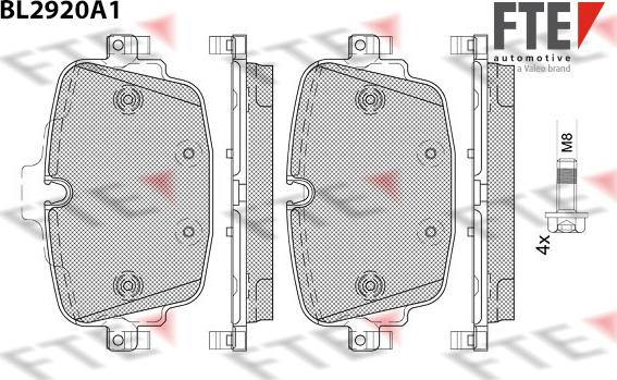 FTE 9011163 - Тормозные колодки, дисковые, комплект autospares.lv