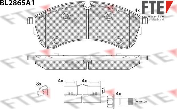 FTE BL2865A1 - Тормозные колодки, дисковые, комплект autospares.lv