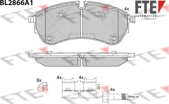 FTE BL2866A1 - Тормозные колодки, дисковые, комплект autospares.lv